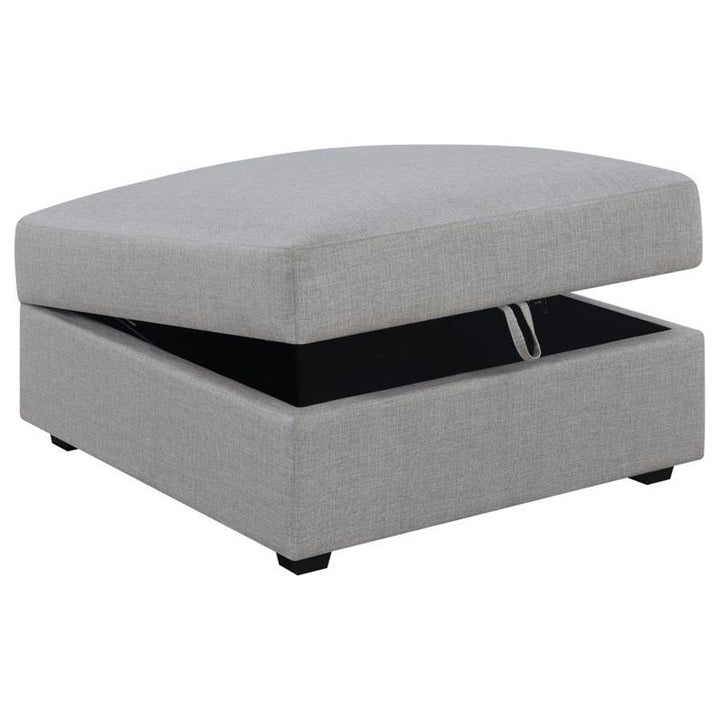 Cambria Upholstered Square Storage Ottoman Grey (551513)