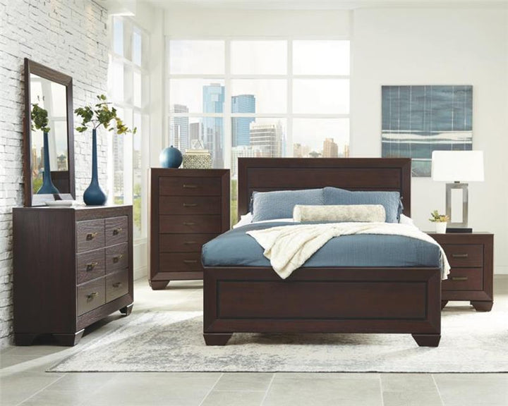 Kauffman Eastern King Panel Bed Dark Cocoa (204391KE)