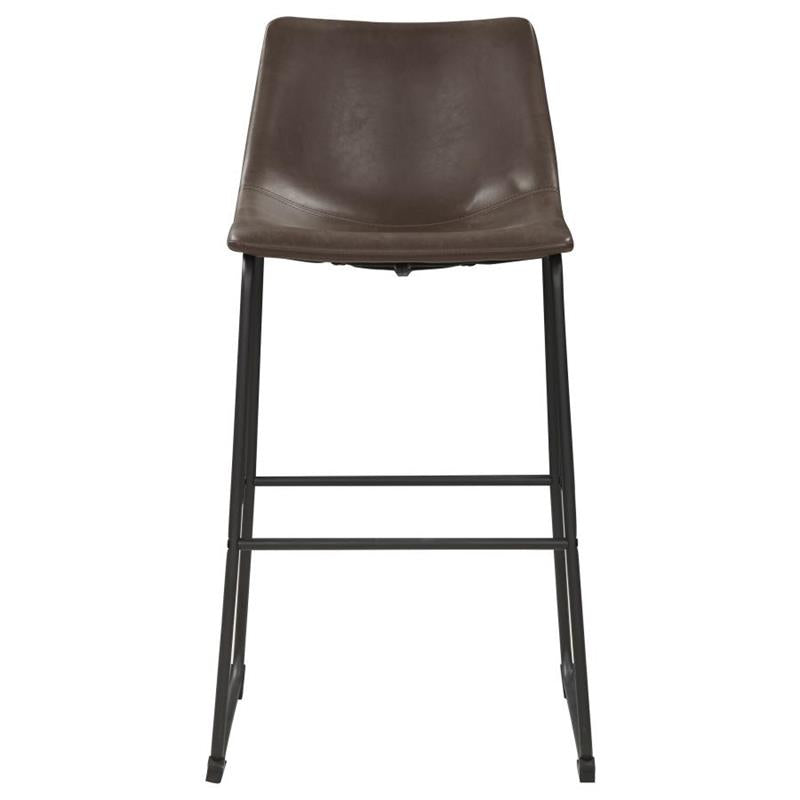 Michelle Armless Bar Stools Two-tone Brown and Black (Set of 2) (102536)