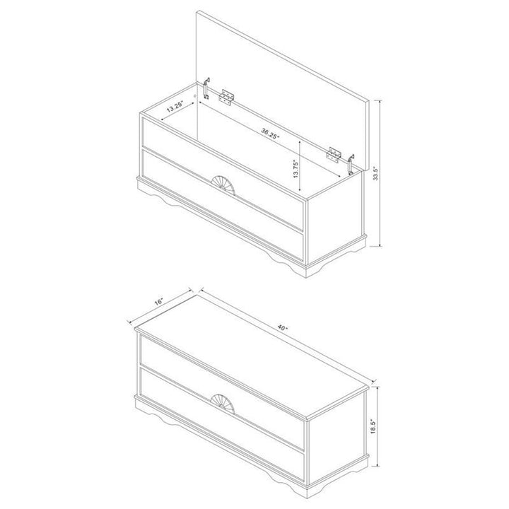 Paula Rectangular Cedar Chest Warm Brown (4694)