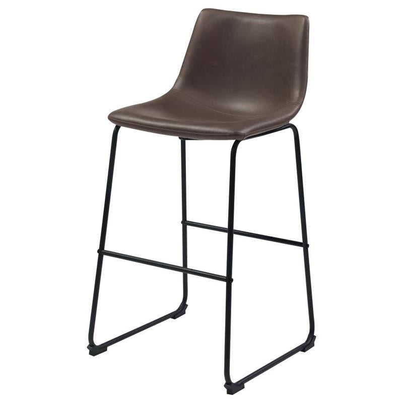 Michelle Armless Bar Stools Two-tone Brown and Black (Set of 2) (102536)