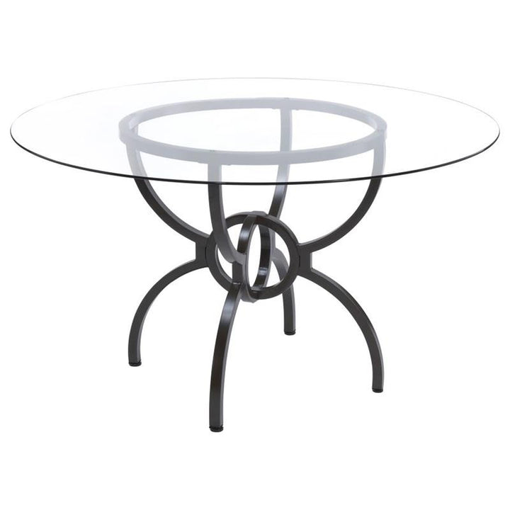 Aviano Round 5-piece Dining Set Gunmetal and Brown (108291-S5A)