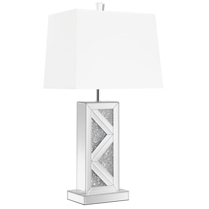 Carmen Geometric Base Table Lamp Silver (920141)