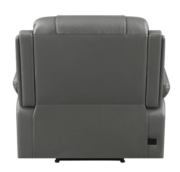 Flamenco Tufted Upholstered Power Recliner Charcoal (610206P)