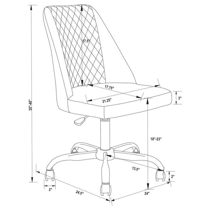 Althea Upholstered Tufted Back Office Chair Grey and Chrome (881196)