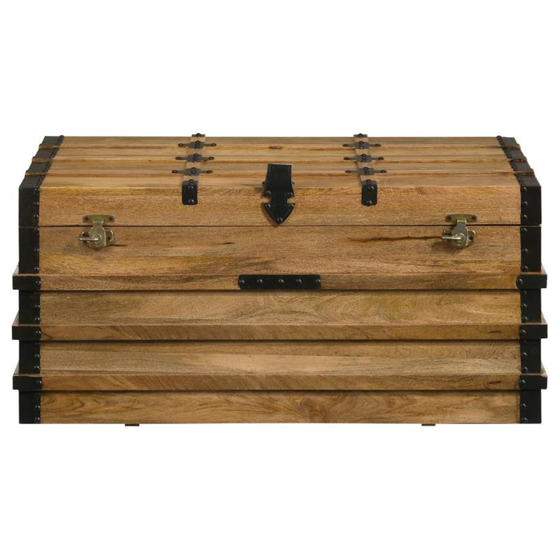 Simmons Rectangular Storage Trunk Natural and Black (959553)