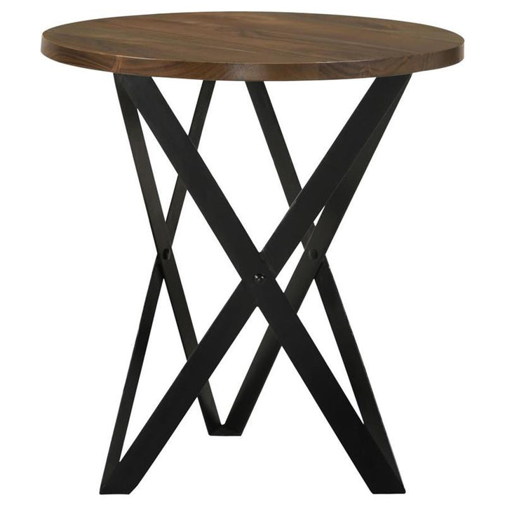 Zack Round End Table Smokey Grey and Black (753497)