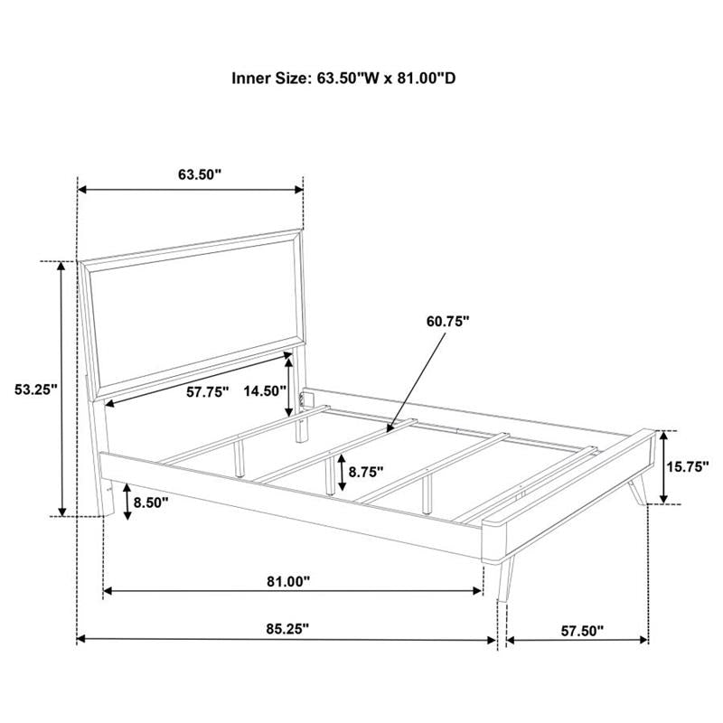 Janelle Queen Panel Bed White (223651Q)