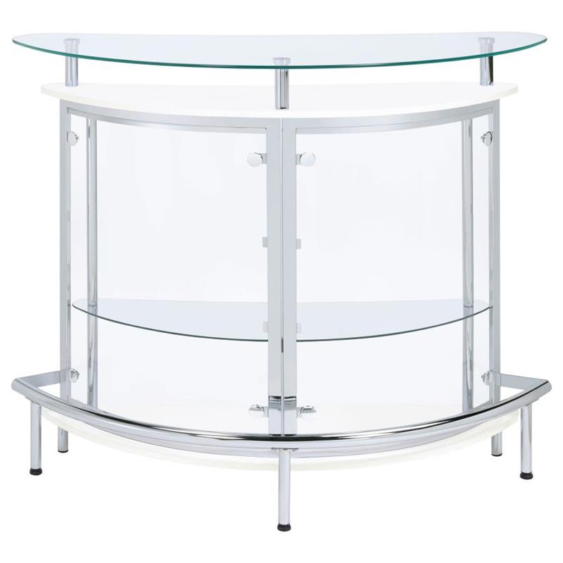 Amarillo 2-tier Bar Unit White and Chrome (101066)