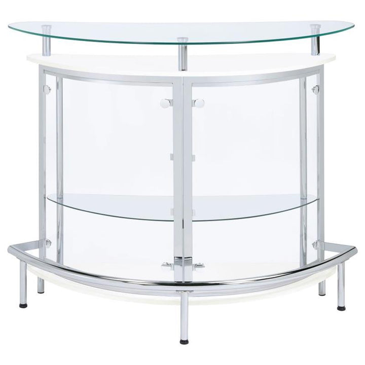 Amarillo 2-tier Bar Unit White and Chrome (101066)