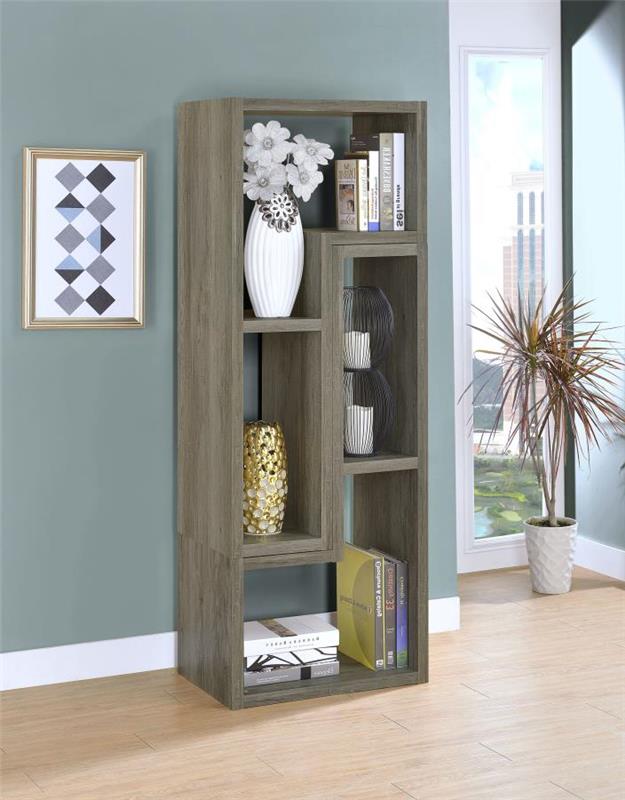 Velma Convertable Bookcase and TV Console Grey Driftwood (802330)