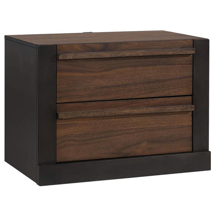 Azalia 2-drawer Nightstand Black and Walnut (224282)