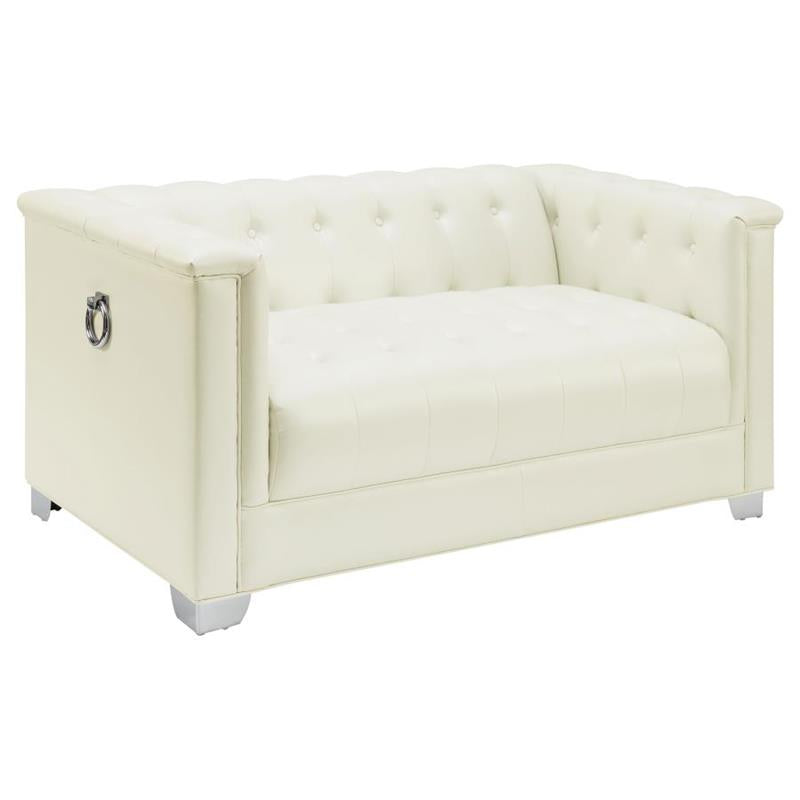 Chaviano 3-piece Upholstered Tufted Sofa Set Pearl White (505391-S3)