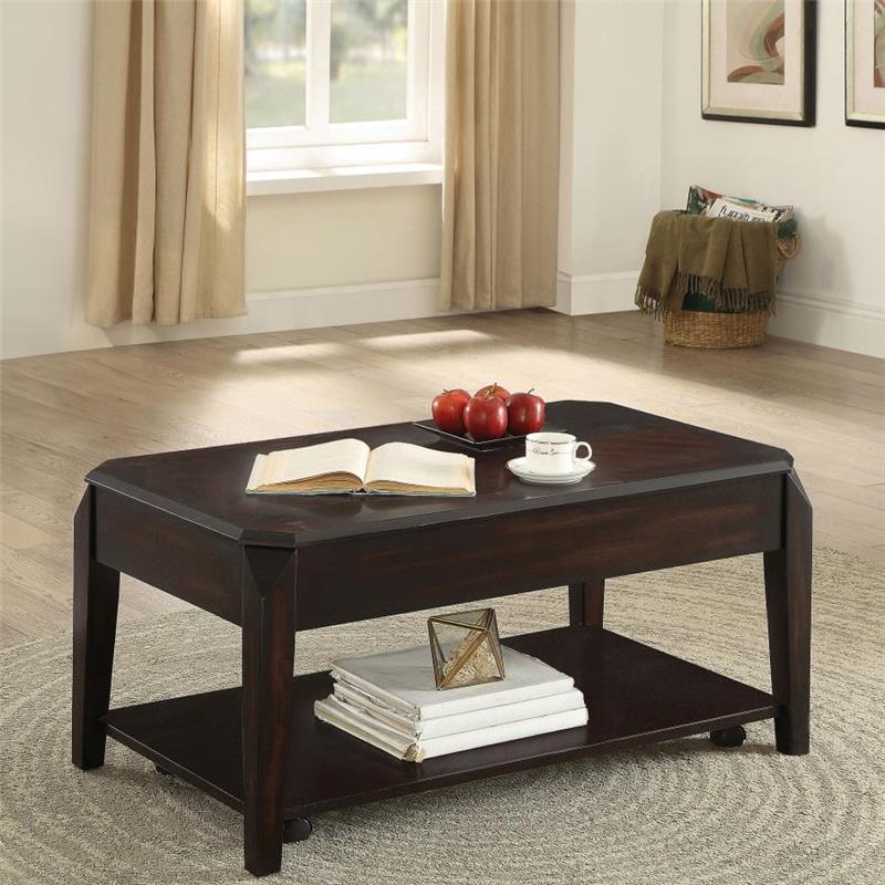 Baylor Lift Top Coffee Table with Hidden Storage Walnut (721048)