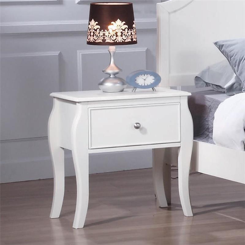 Dominique 1-drawer Nightstand Cream White (400562)