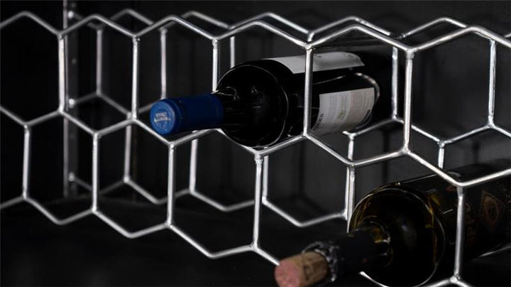 Borman 2-door Bar Cabinet Wine Storage Walnut and Black (950318)