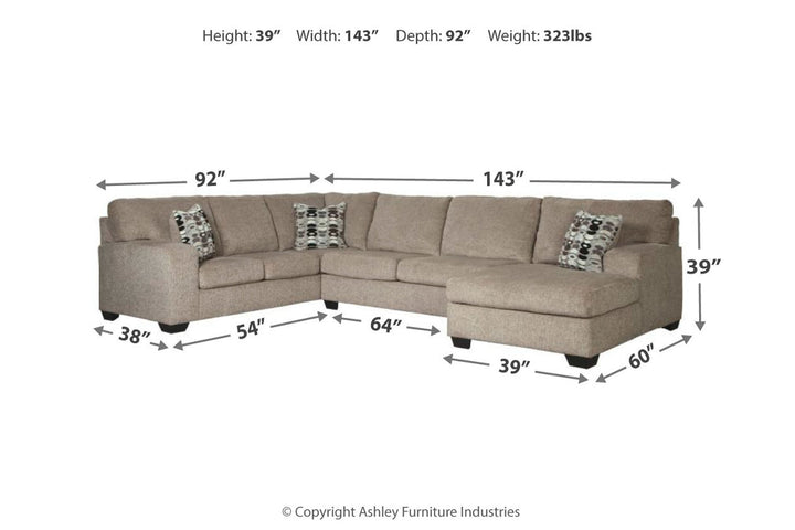 Ballinasloe 3-Piece Sectional with Chaise (80702S2)