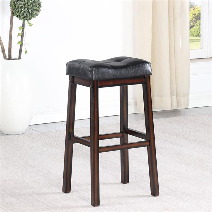 Donald Upholstered Bar Stools Black and Cappuccino (Set of 2) (120520)