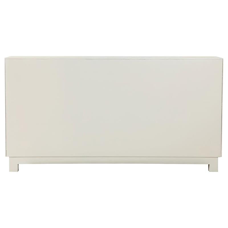 Voula Rectangular 4-door Accent Cabinet White and Gold (953416)