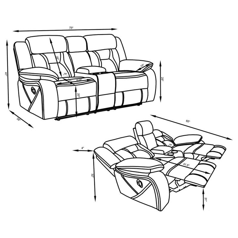 Higgins Upholstered Tufted Living Room Set (602261-S2)