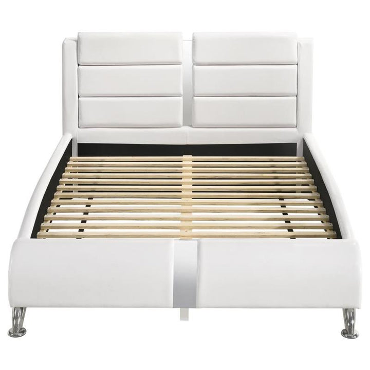 Jeremaine California King Upholstered Bed White (300345KW)