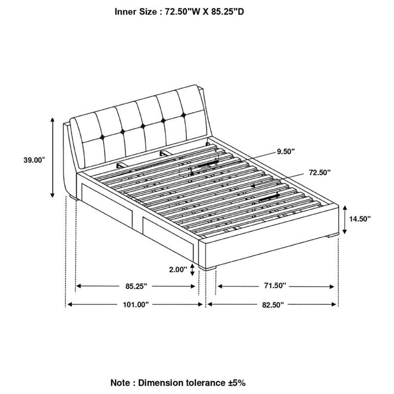 Fenbrook California King Tufted Upholstered Storage Bed Grey (300523KW)