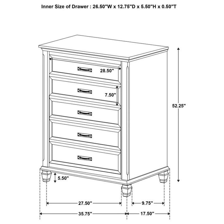 Franco Storage Platform Bedroom Set (200971Q-S5)