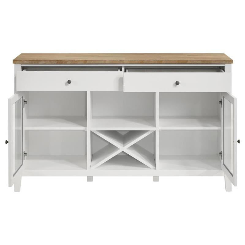 Hollis 2-door Dining Sideboard with Drawers Brown and White (122245)