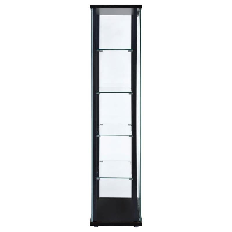 Delphinium 5-shelf Glass Curio Cabinet Black and Clear (950170)