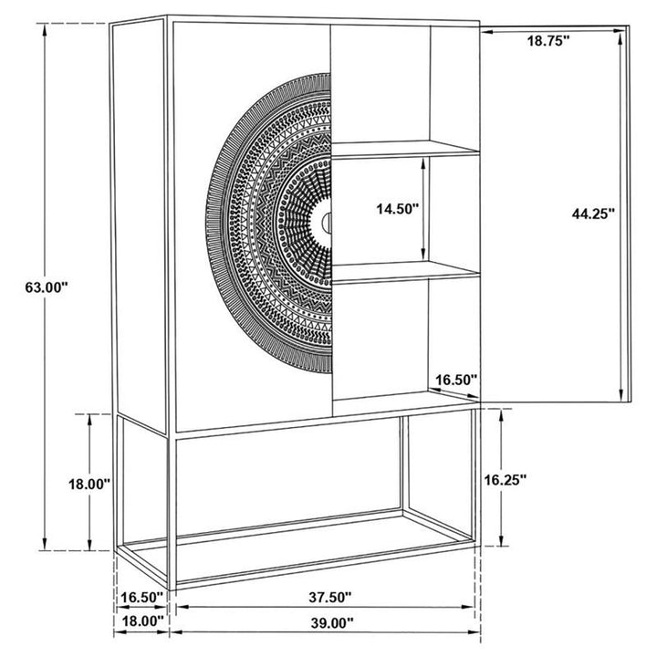 Jenna 2-door Accent Cabinet Black (953581)