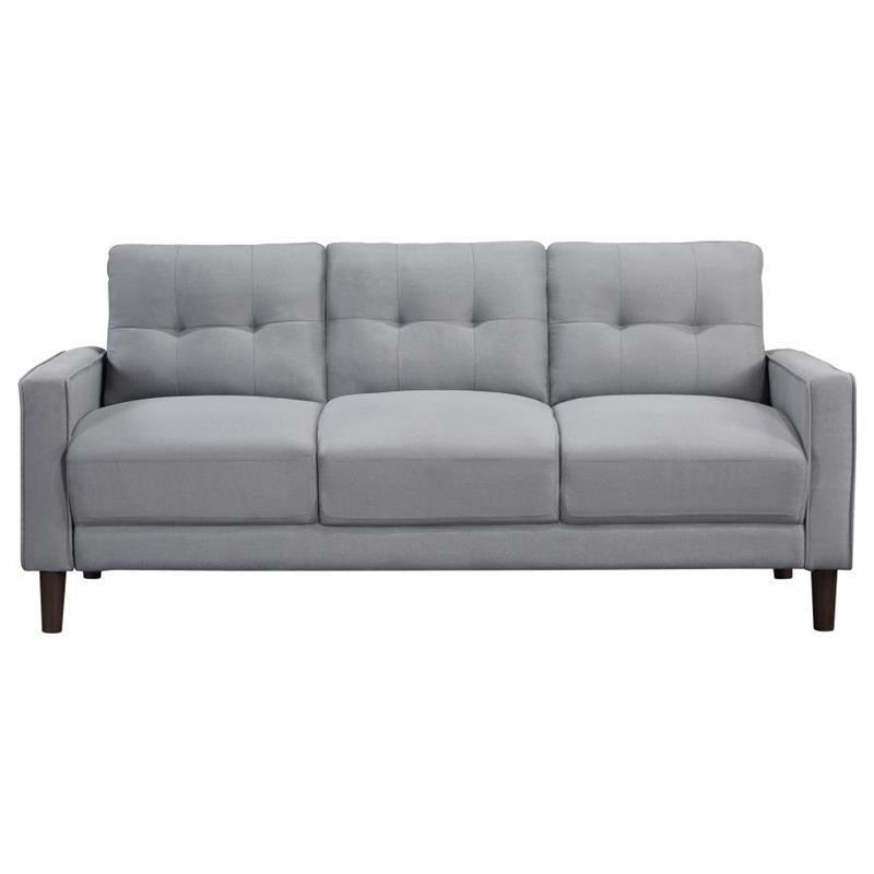 Bowen 2-piece Upholstered Track Arms Tufted Sofa Set Grey (506781-S2)