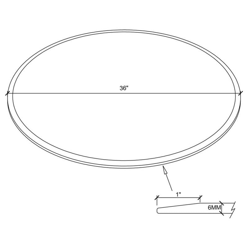 36" 6mm Round Glass Top Clear (CB36RD-6)