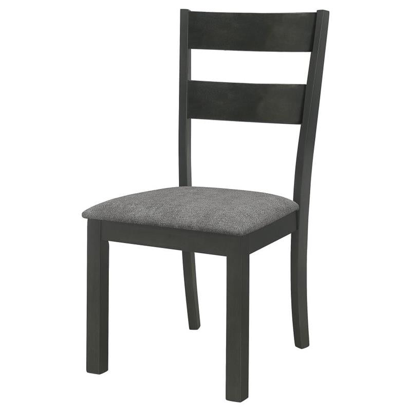 Jakob Upholstered Side Chairs with Ladder Back (Set of 2) Grey and Black (115132)