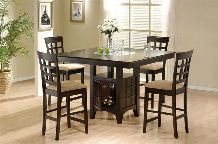 Gabriel 5-piece Square Counter Height Dining Set Cappuccino (100438-S5)