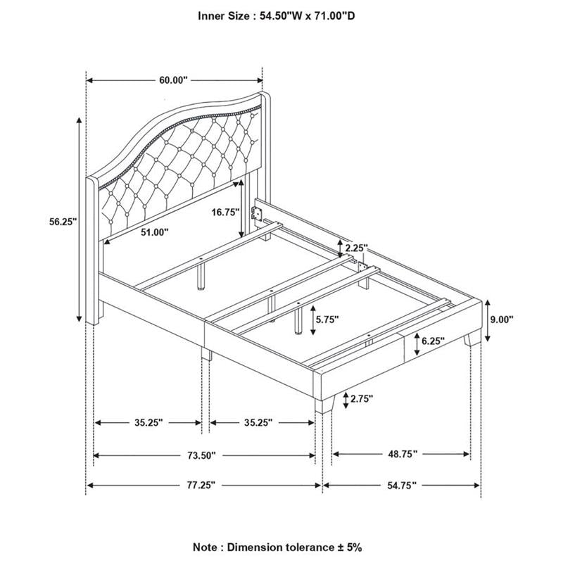 Sonoma Camel Back Full Bed Grey (310072F)