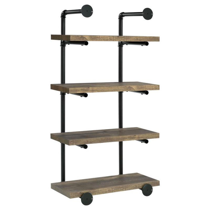 Elmcrest 24-inch Wall Shelf Black and Rustic Oak (804426)