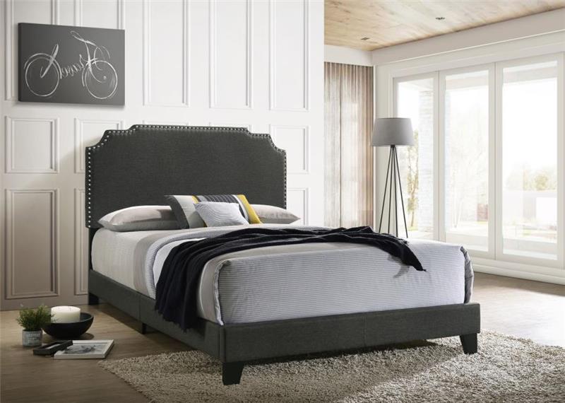Tamarac Upholstered Nailhead Eastern King Bed Grey (310063KE)