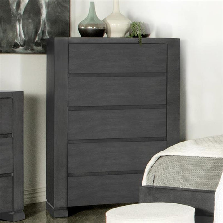 Lorenzo 5-drawer Chest Dark Grey (224265)