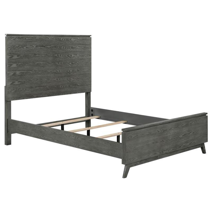 Nathan High Headboard Eastern King Panel Bed Grey (224601KE)