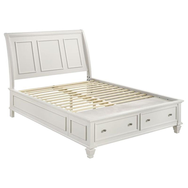 Sandy Beach Storage Bedroom Set with Sleigh Headboard (201309KE-S4)