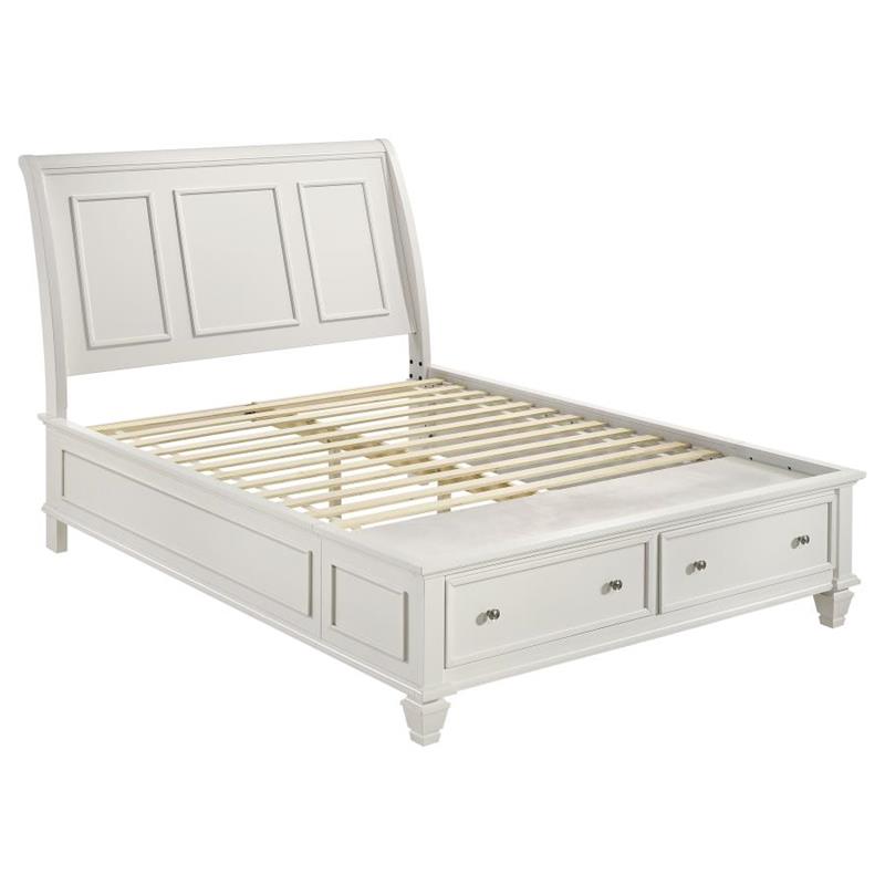 Sandy Beach Storage Bedroom Set with Sleigh Headboard (201309Q-S5)