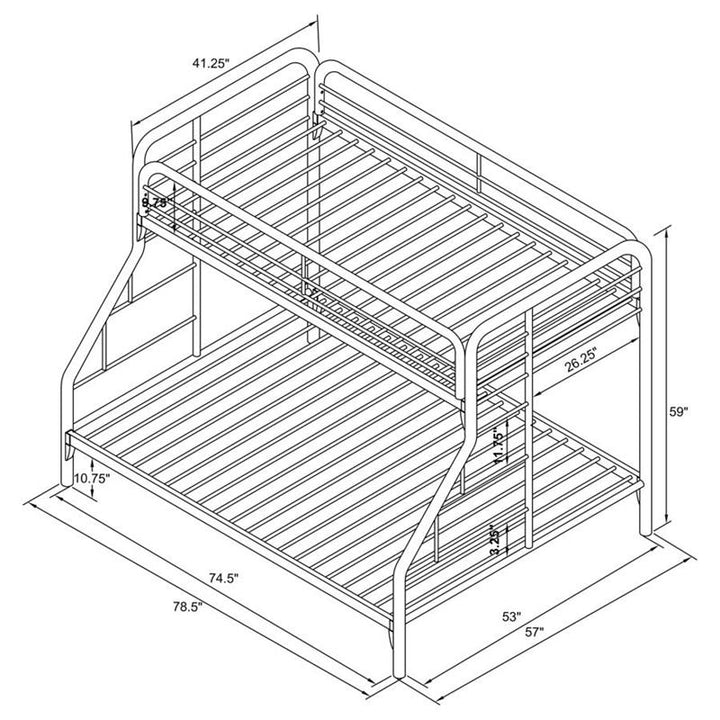 Morgan Twin Over Full Bunk Bed Blue (2258B)