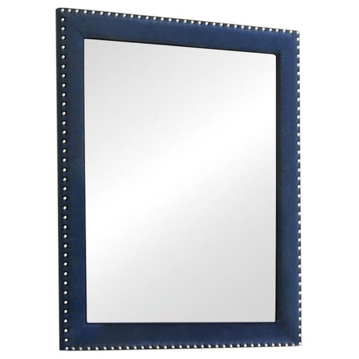 Melody Rectangular Upholstered Dresser Mirror Pacific Blue (223374)