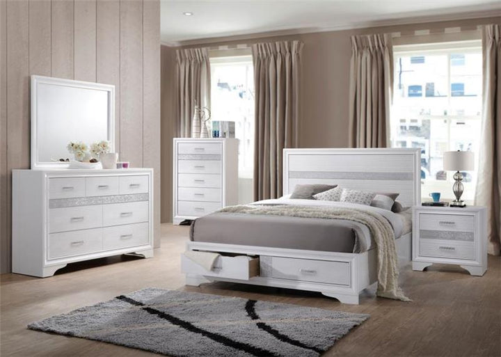 Miranda California King 2-drawer Storage Bed White (205111KW)