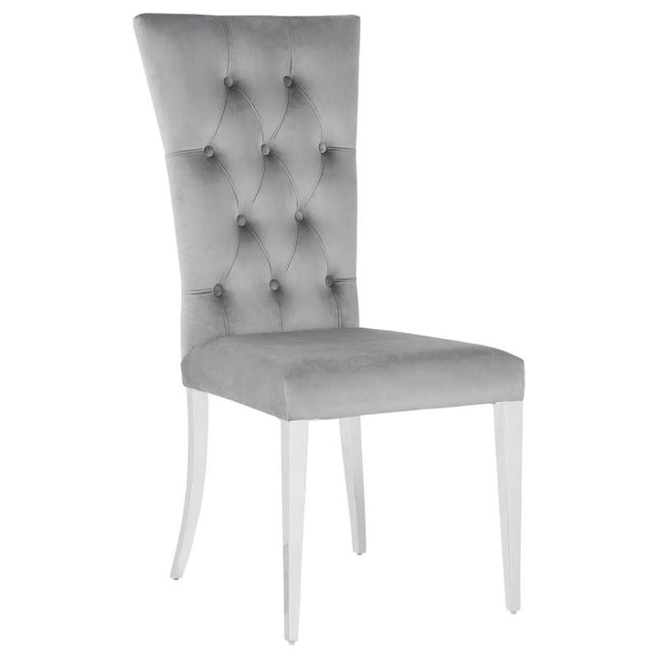 Kerwin Tufted Upholstered Side Chair (Set of 2) Grey and Chrome (111103)