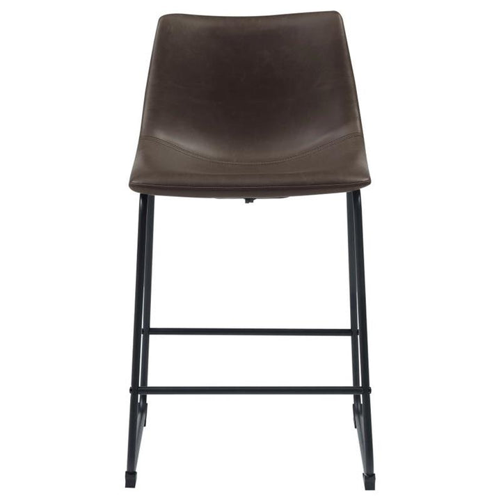 Michelle Armless Counter Height Stools Two-tone Brown and Black (Set of 2) (102535)