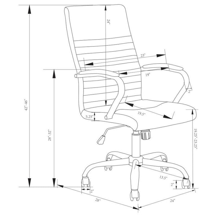 Abisko Upholstered Office Chair with Casters Grey and Chrome (881217)