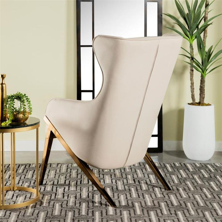 Walker Upholstered Accent Chair Cream and Bronze (903052)