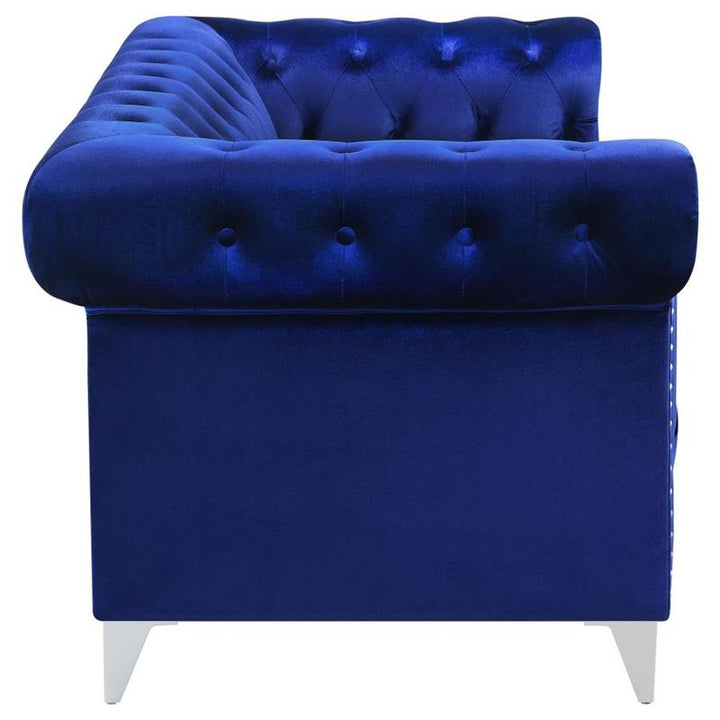 Bleker 2-piece Tuxedo Arm Living Room Set Blue (509481-S2)