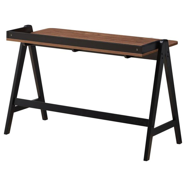 Raul Writing Desk Walnut and Black with USB ports (805926)